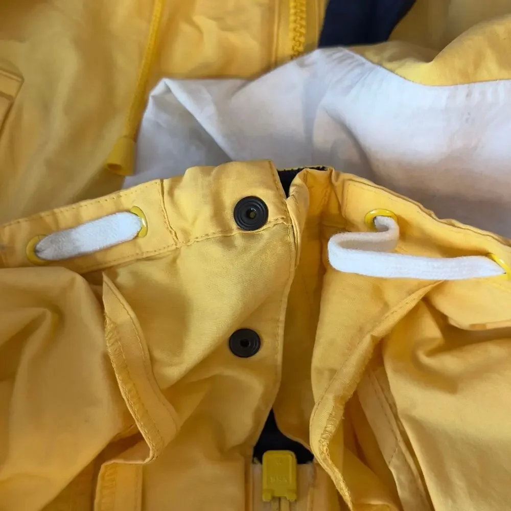 Nautica VTG Hooded Colorblock Windbreaker Jacket Size L Yellow Boating Sailing